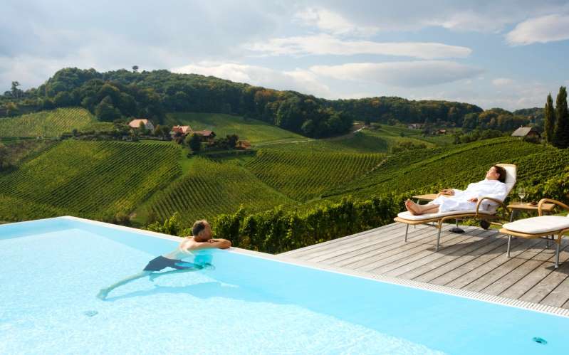 Poolside over wine country